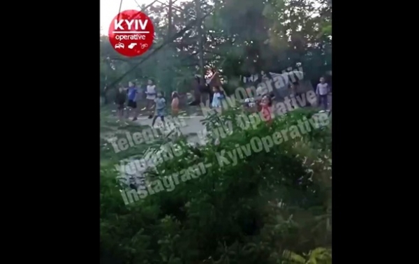 В Киеве дети-ромы остановили поезд и забросали его камнями