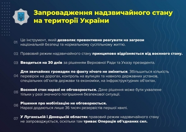 Рада одобрила введение чрезвычайного положения