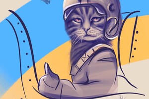 Одесситка создает рисунки украинских котов-воинов 