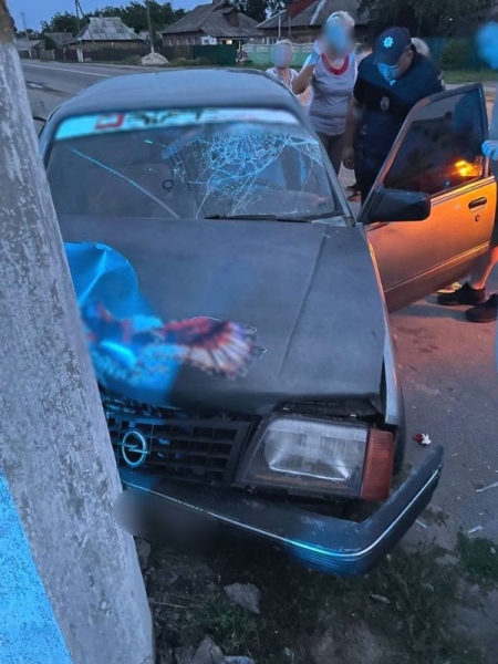 Під Києвом автомобіль на швидкості протаранив електроопору: постраждала людина