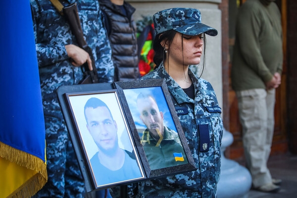 В Одессе прощались с погибшими морпехами 
