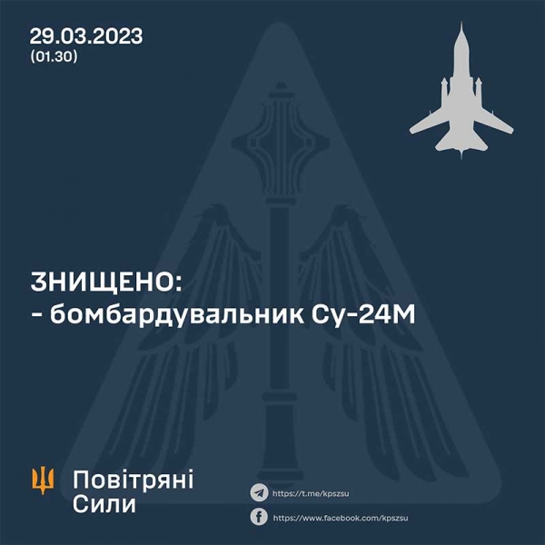 Під Бахмутом ЗСУ знищили ворожий бомбардувальник: подробиці