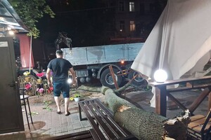 Деревопад, повреждение автомобилей и киоска: последствия ночного ненастья в Одессе